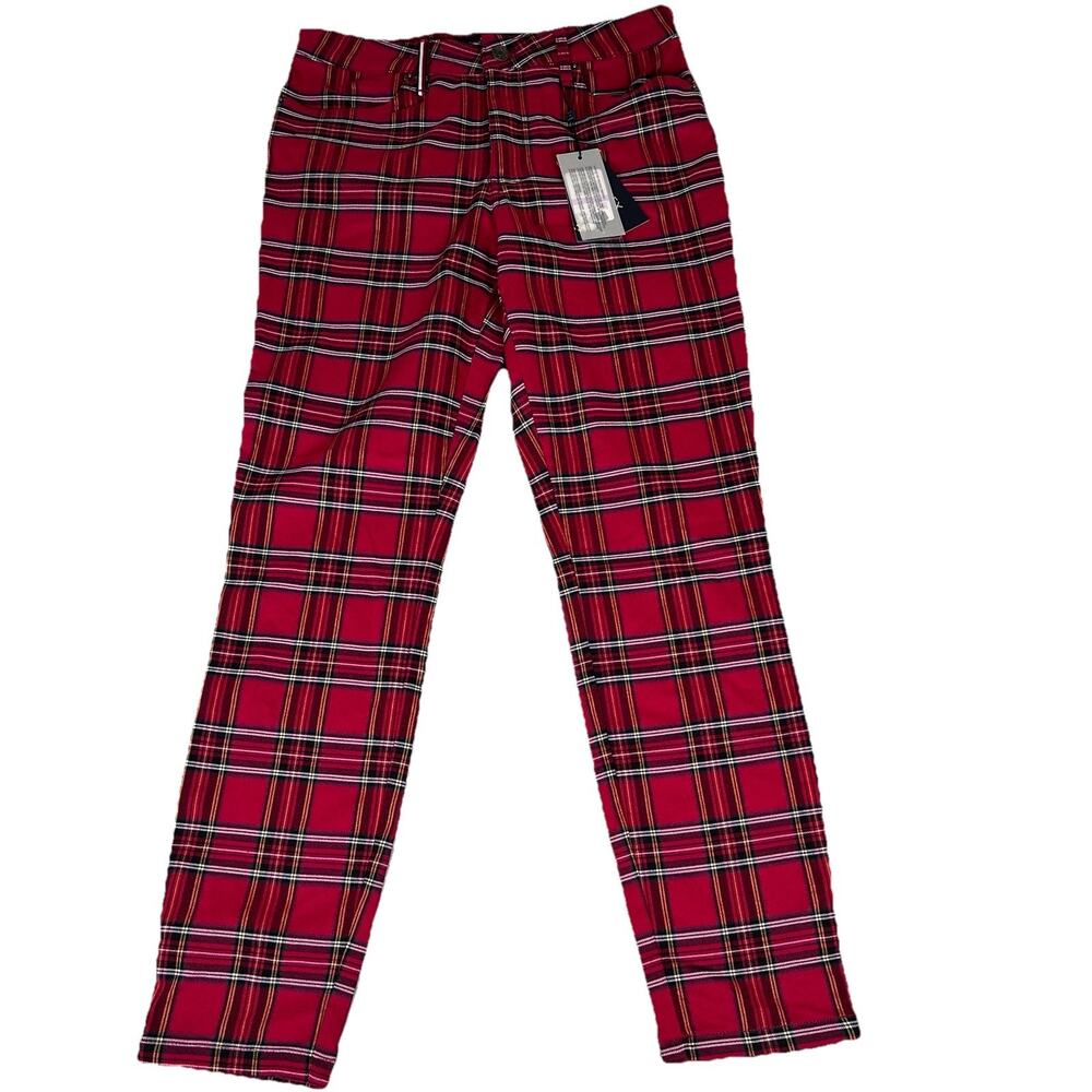 NWT Tommy Hilfiger Women's Tartan The Flex skinny pants Fall 2021 preppy party